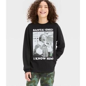 Boys' Long Sleeve Elf 'Santa! I Know Him' Graphic T-shirt Art Class M NWT